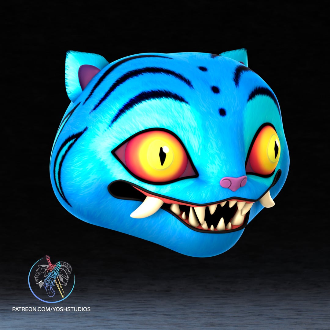 Blue Tiger Mask 3D Printer STL File 3d model