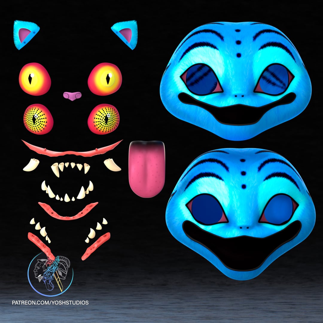Blue Tiger Mask 3D Printer STL File 3d model