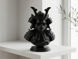 Cat Samurai Bust - Detailed Warrior Sculpture 3d model