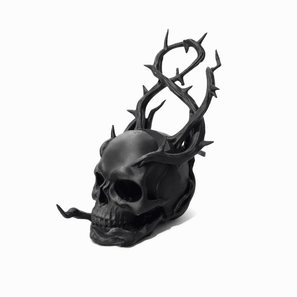 thorny skull phone holder 3d model