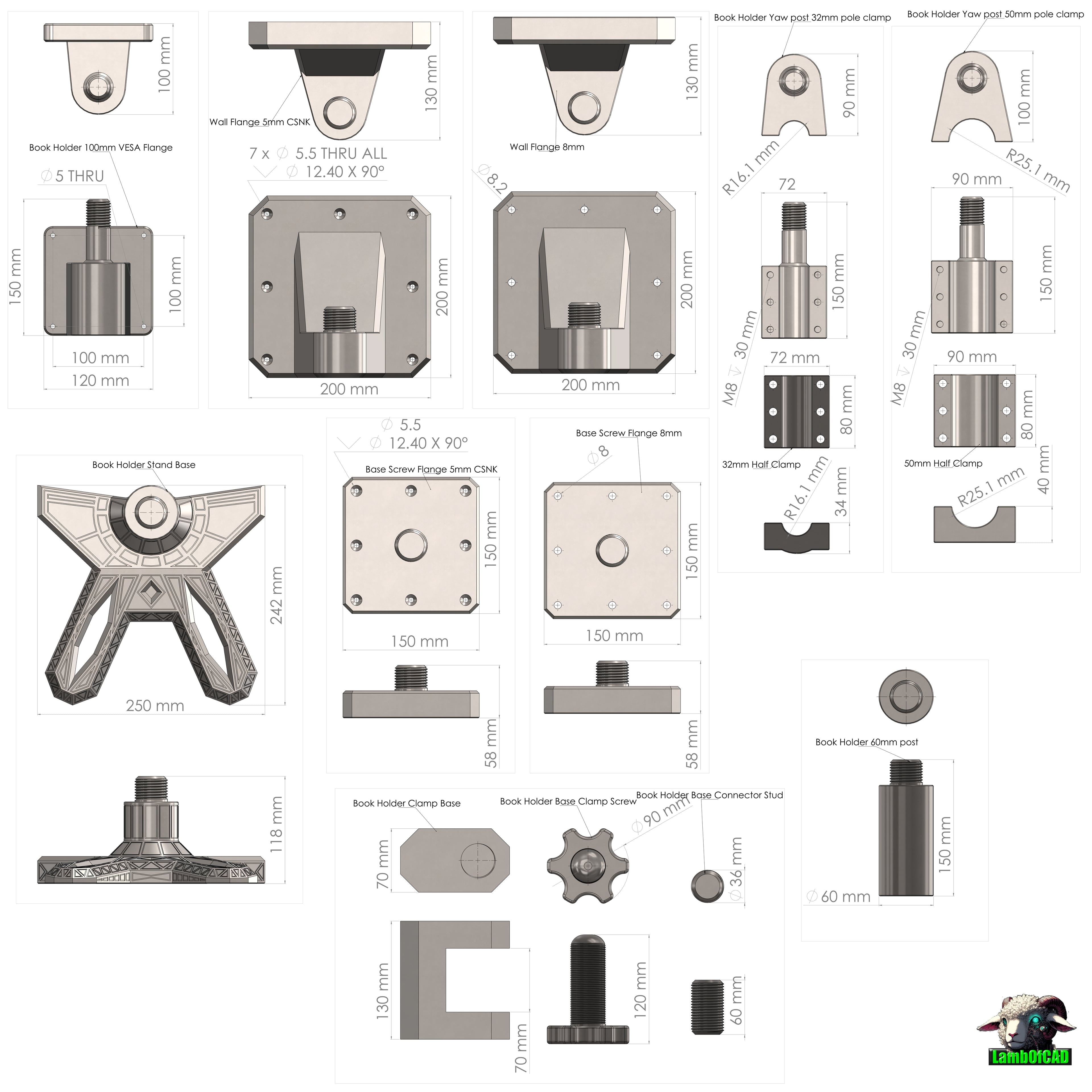 Mechanised Book Stand 3d model