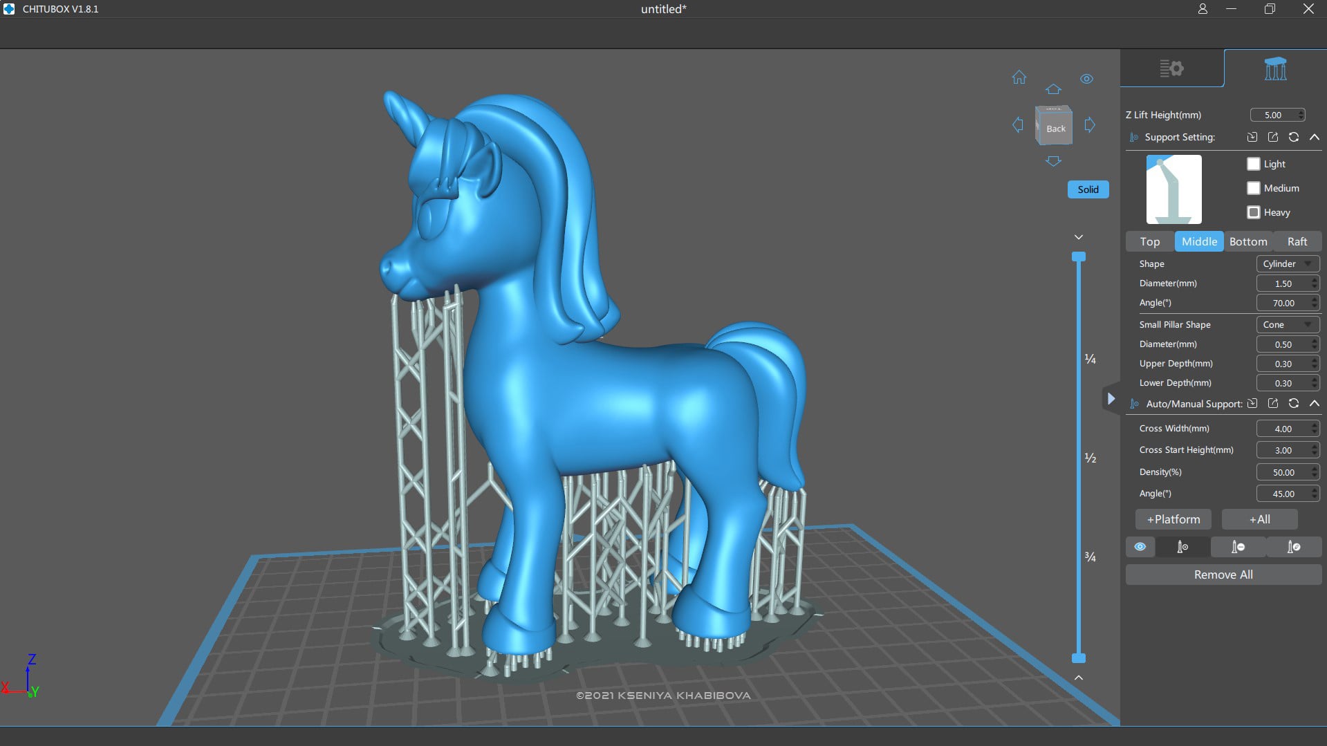 Stylized unicorn 3d model