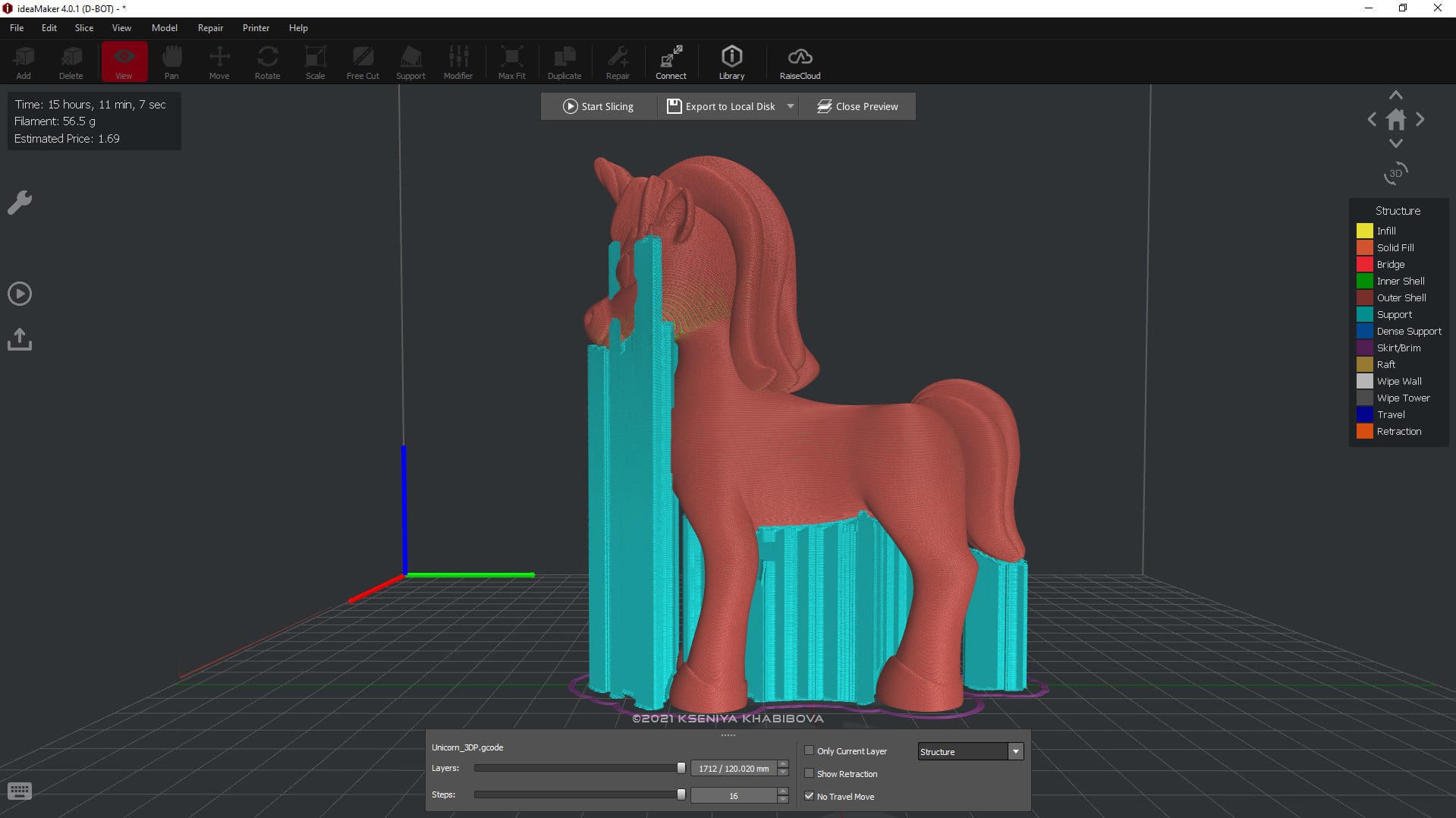 Stylized unicorn 3d model