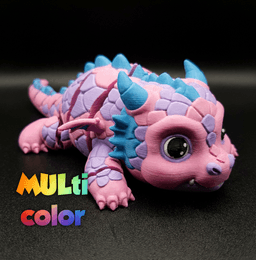 Baby Dragon Multi-Color 3MF | Fantasy Figurine | Bambu Ready 3d model