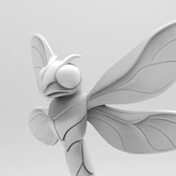 Mystical Libellula Minimalist Sculpture 3d model