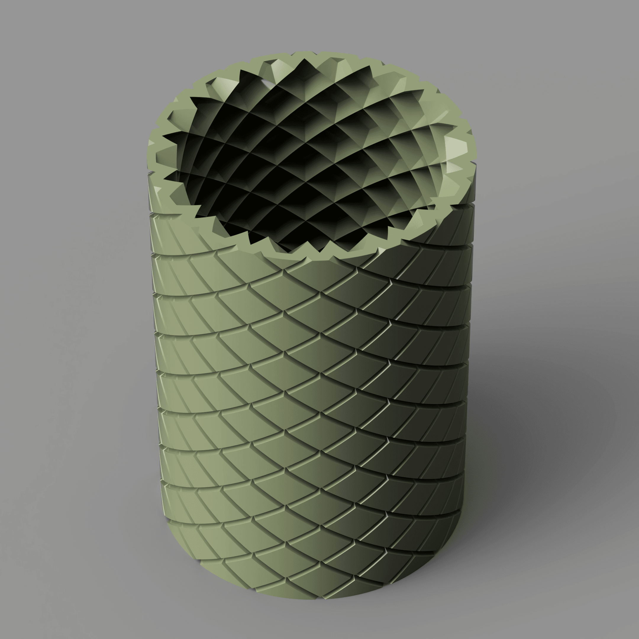 Knurled Pen Cup 3d model