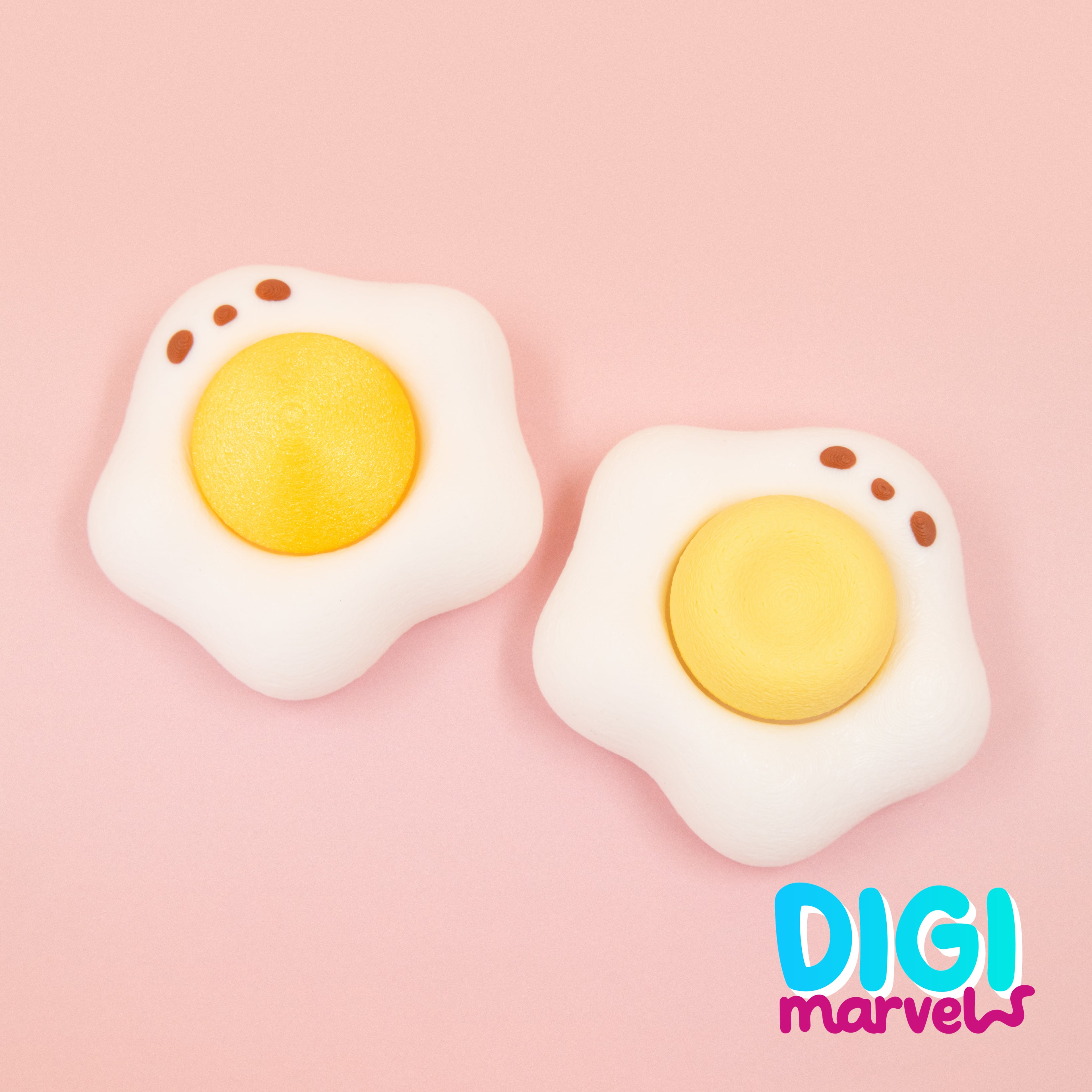Fried Egg Buddy Clicker + Keychain 3d model
