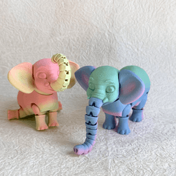 Cute Articulated Elephant 3d model