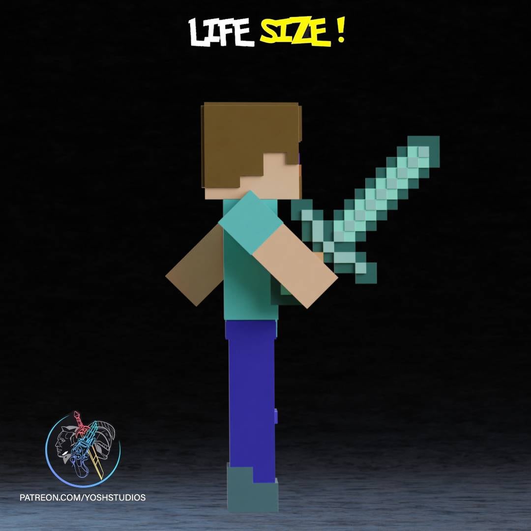 Life-Size Steve 3D Printer File STL 3d model