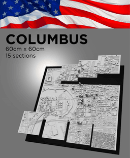 COLUMBUS, Skyline, 3D map 3d model