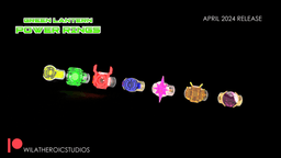 Green Lantern Corp Ring Set 3d model
