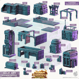 Scifi City (Pre-Supported) 3d model