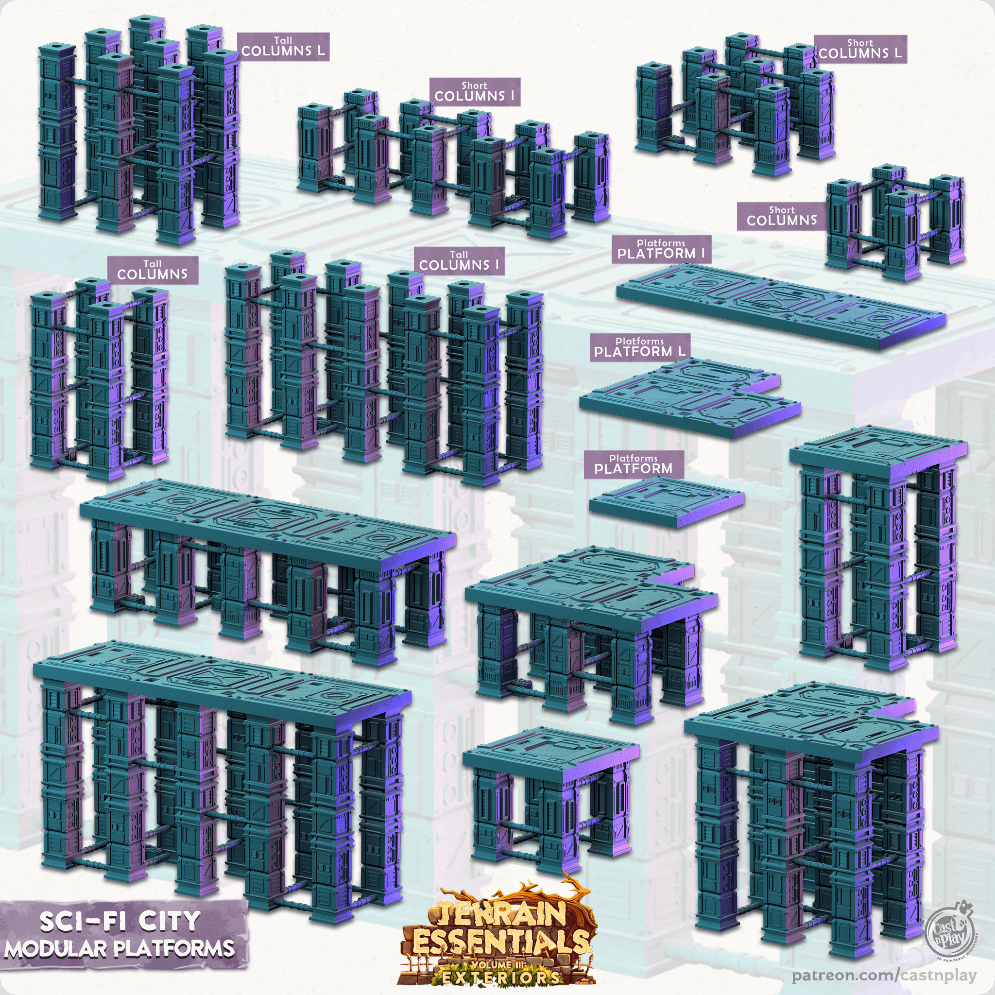 Scifi City (Pre-Supported) 3d model