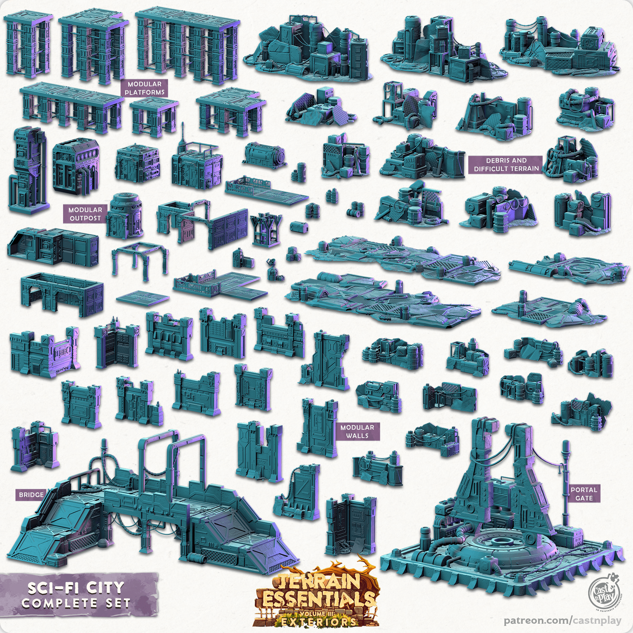 Scifi City (Pre-Supported) 3d model