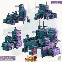 Scifi City (Pre-Supported) 3d model