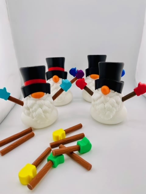 Snowman Gnome Set 3d model
