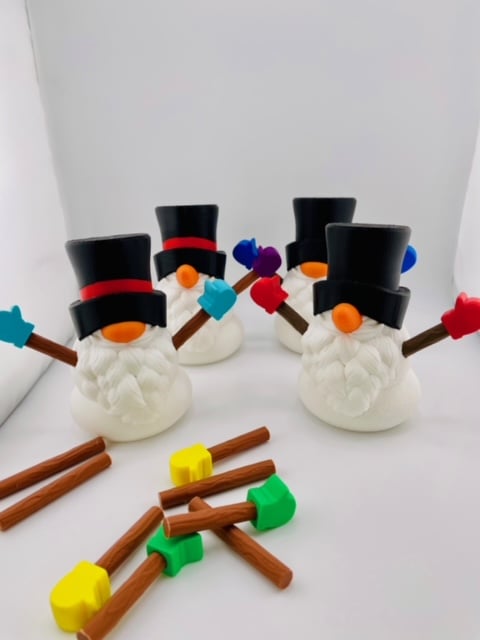 Snowman Gnome Set 3d model