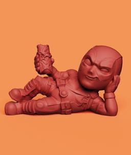 Funny Chibi Deadpool Figure | Marvel Fan Art Statue 3d model