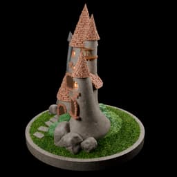 Cartoony Fairy Castle 3d model