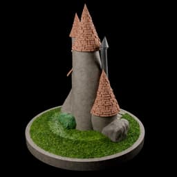 Cartoony Fairy Castle 3d model