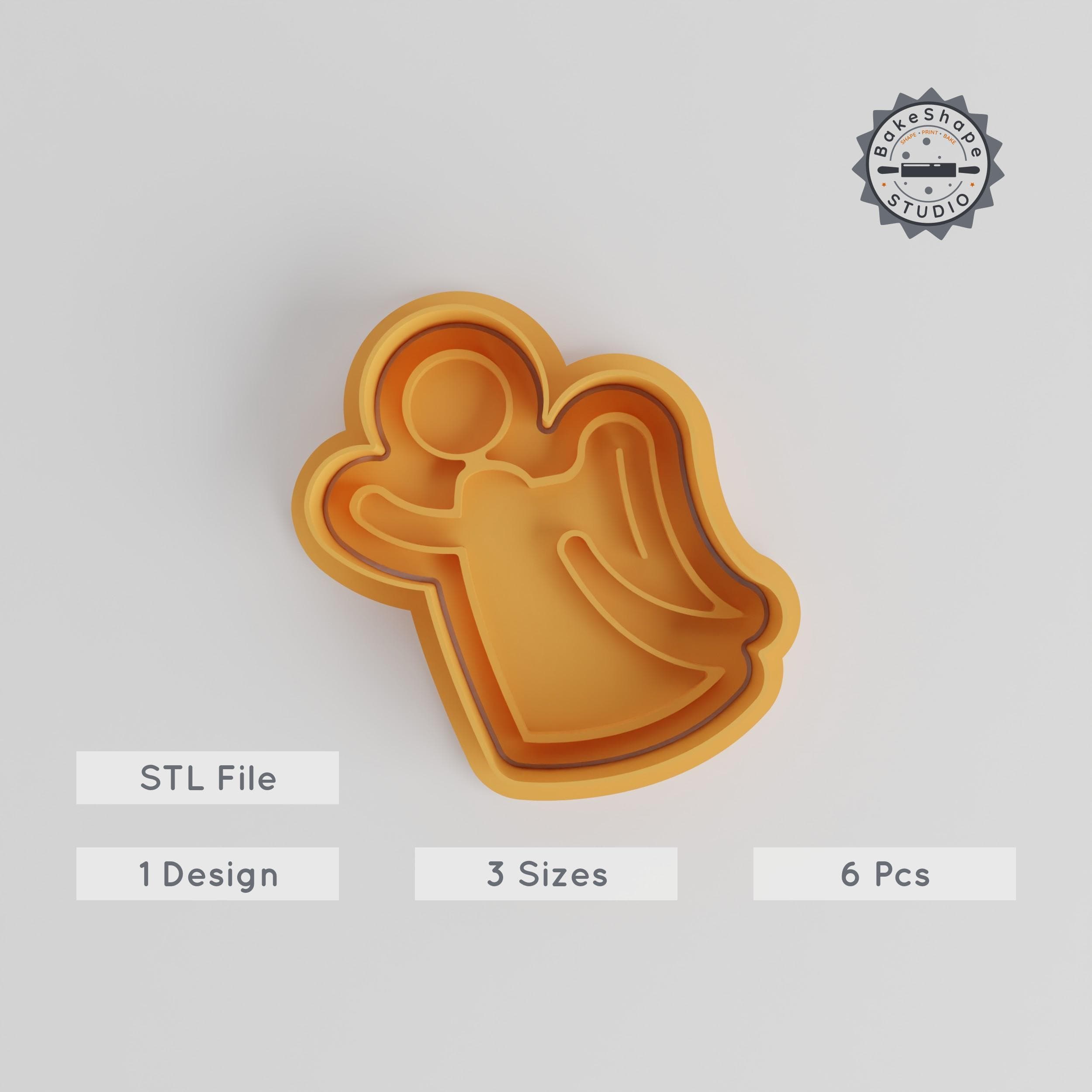 Angel Shape Cutter & Stamp, Perfect for Cookies & Fondant, 3 Sizes, Christian Christmas Angel Theme PRODUCT_4792 3d model