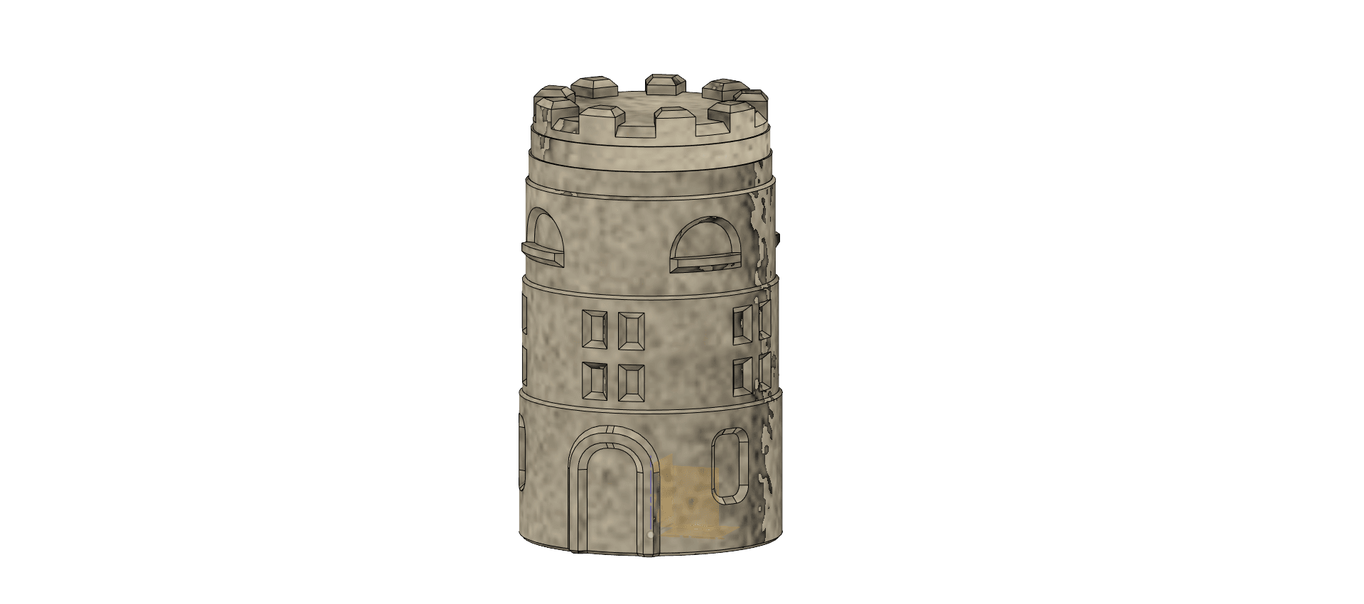 Koozie Castle (threaded top) 3d model