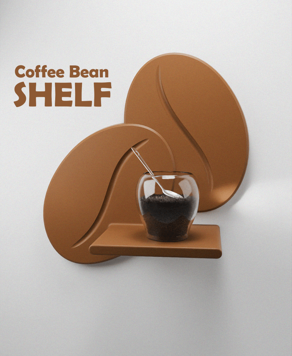 Coffee Bean Wall Shelf 3d model