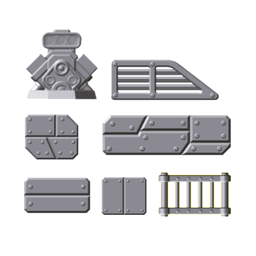 1:64 Scale Battle Car Kitbashing Tabletop Bits 3d model