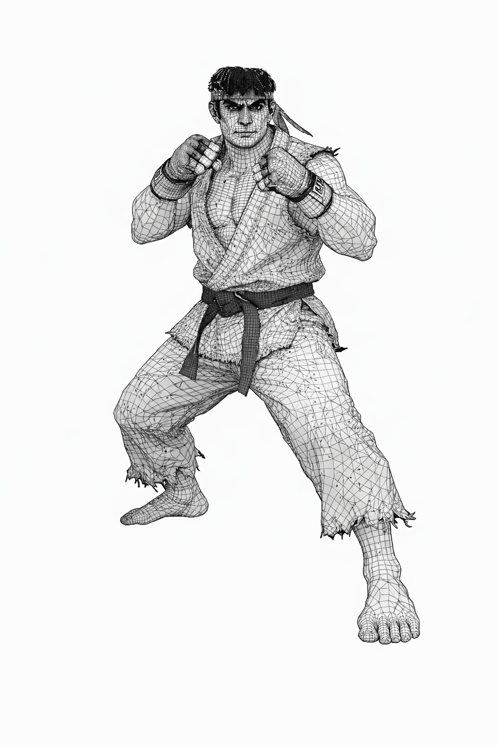 Realistic Martial Arts Fighter Character 3d model