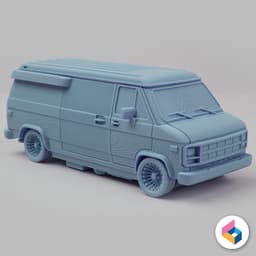 Foldable_Van GMC Vandura 3d model