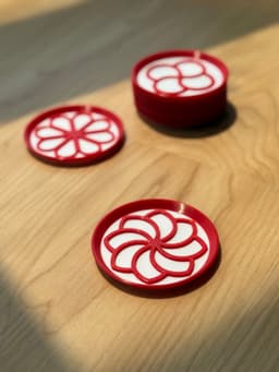 Harmony Blossom Coaster – Simple, Balanced, Beautiful 3d model