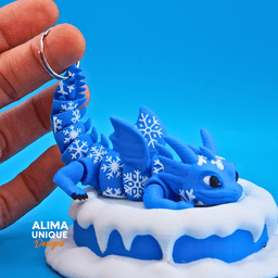 Little Snowflake Dragon - Articulated Fidget Toy 3d model
