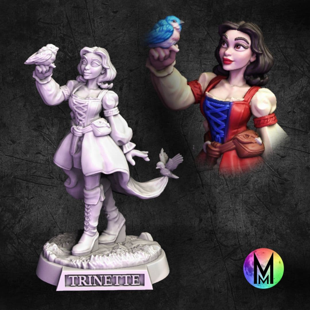 Female Human Druid / Bard - Princess Trinette the Druid ( Snow White themed Female Druid / Bard) 3d model