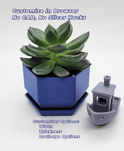 Customizable Hex Desktop Planter 3d model