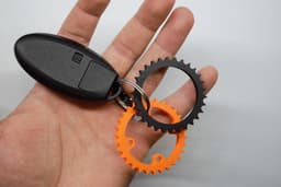 Bike crank gear keychain 3d model