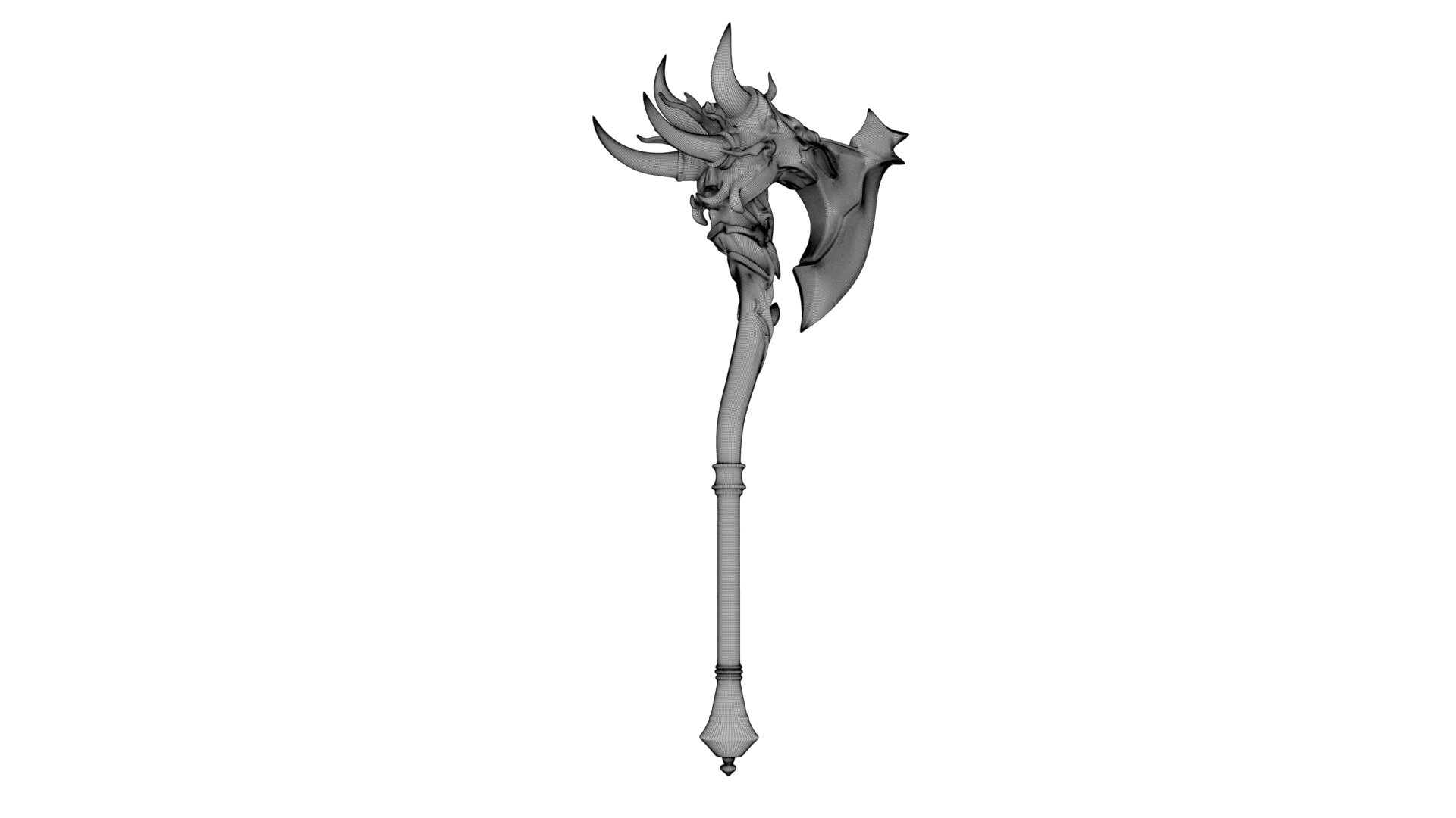 Crescent Horn Warstaff 3d model