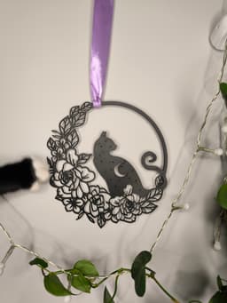 Mystic Moon Cat Wreath 3d model