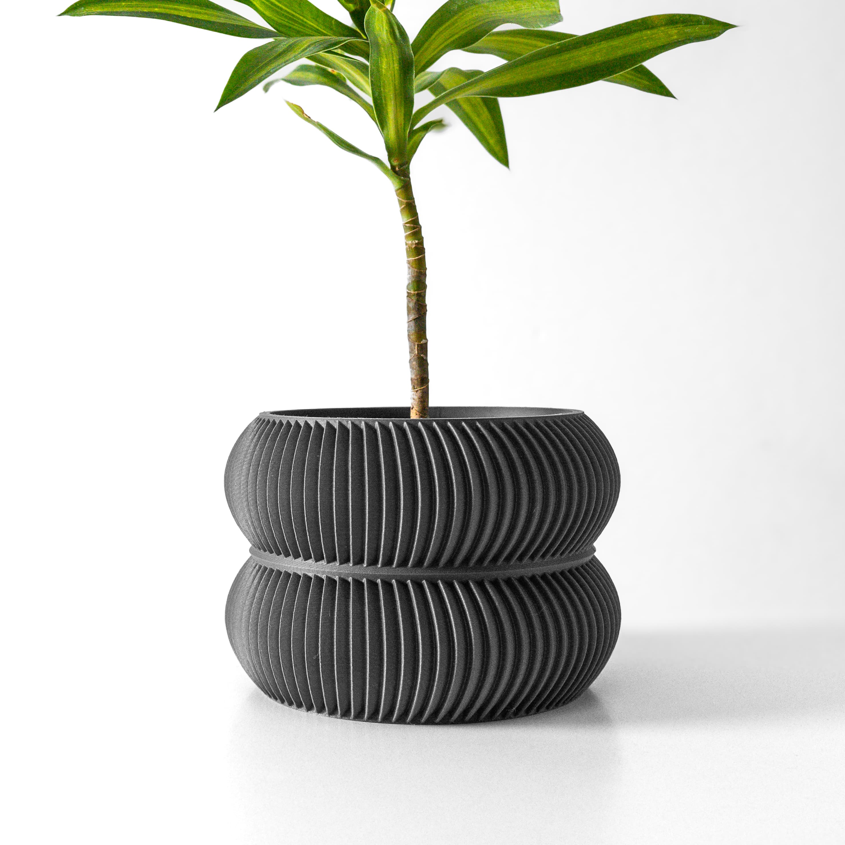 The Miko Planter Pot with Drainage Tray & Stand: Modern and Unique Home Decor for Plants 3d model