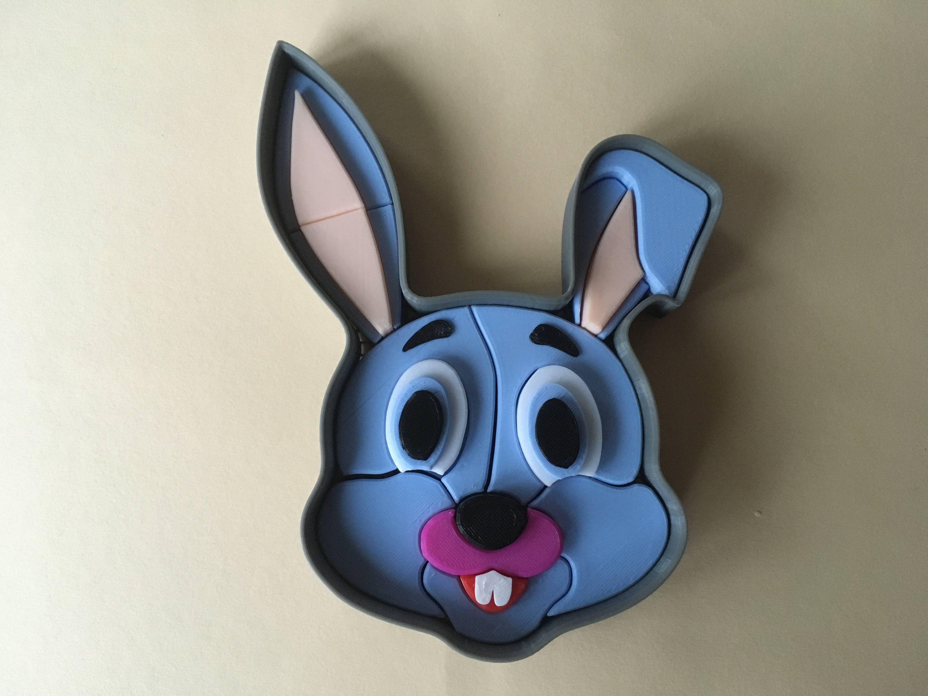 3D puzzle - Rabbit face 3d model
