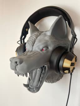 Wolf Head Wall Mounted / Headset Holder 3d model