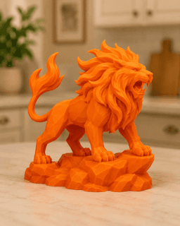 Low Poly Lion Statue STL 3d model