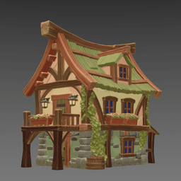 Enchanted Harvest Cottage STL File for 3D Print 3d model