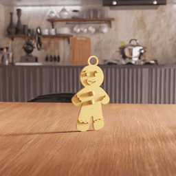 Festive Gingerbread Man Holiday Tree Ornament 3d model