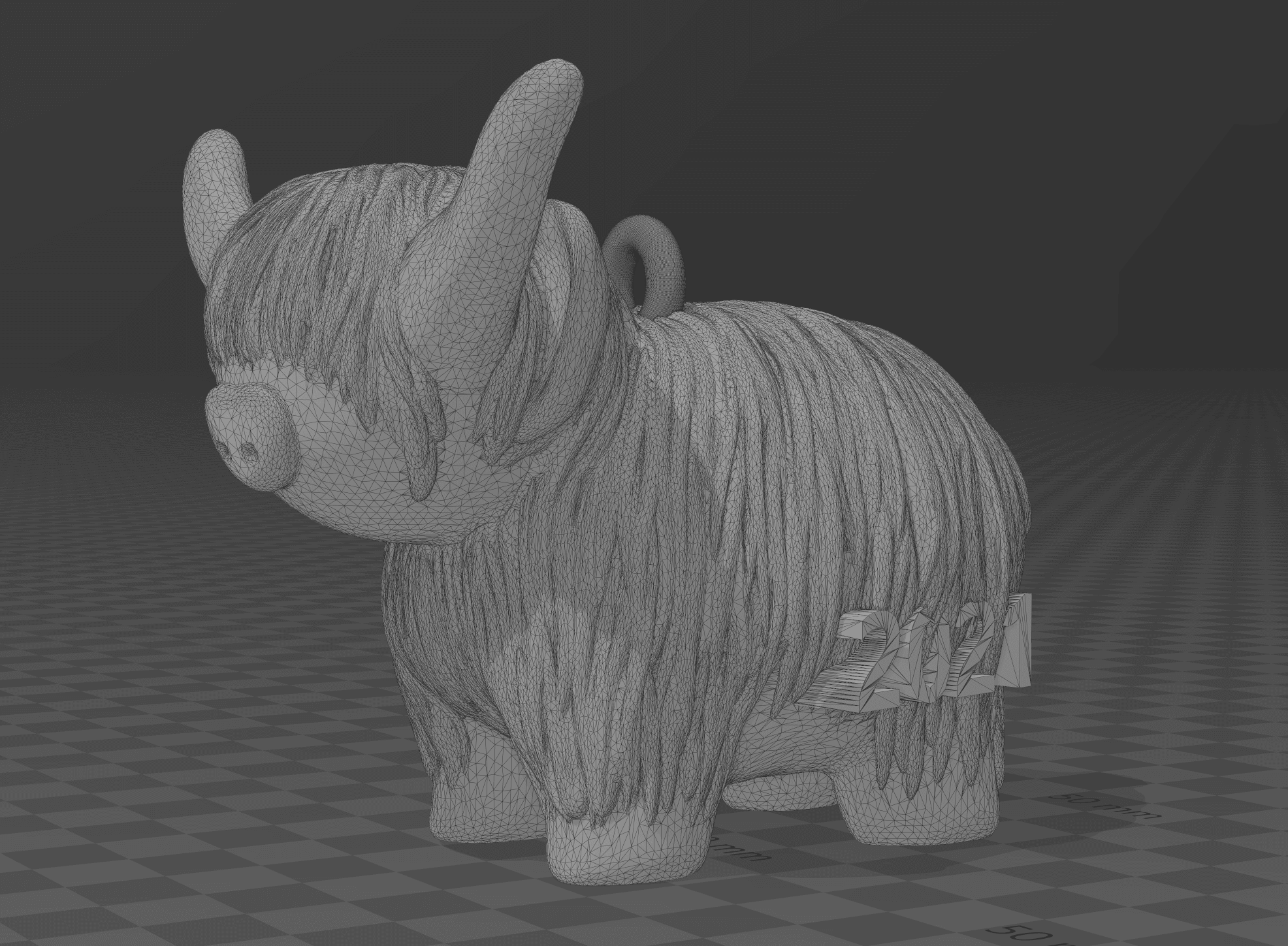 2021 Highland Cow Ornament 3d model