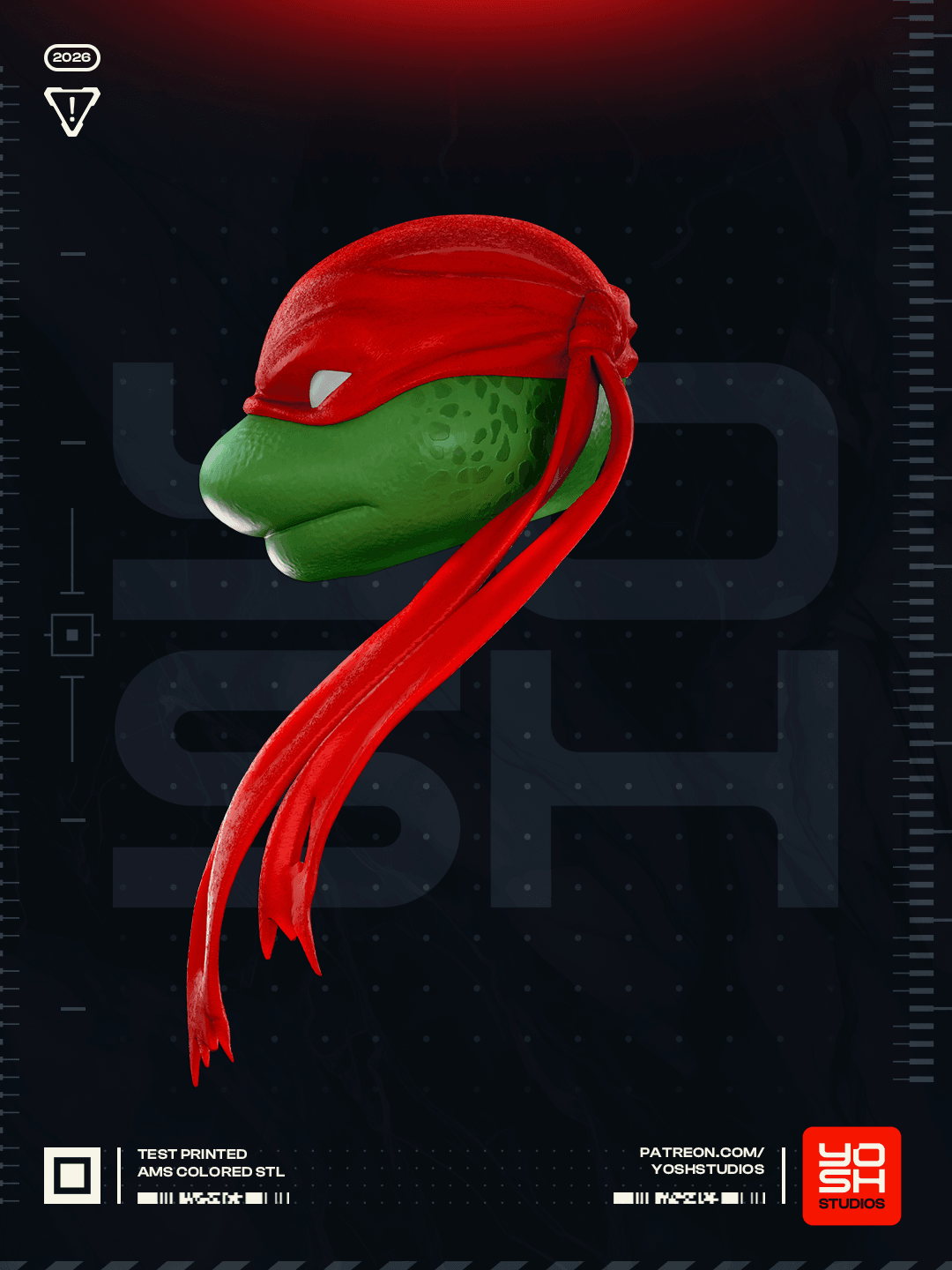 Red Turtle Helmet 3D Printer STL 3d model