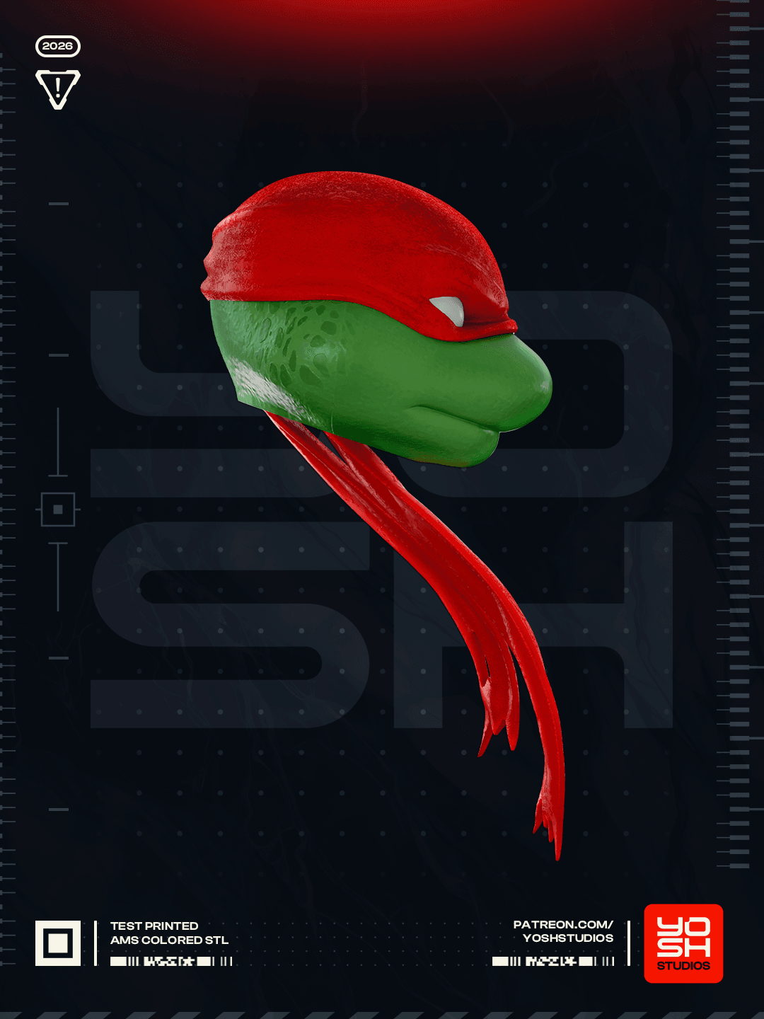 Red Turtle Helmet 3D Printer STL 3d model