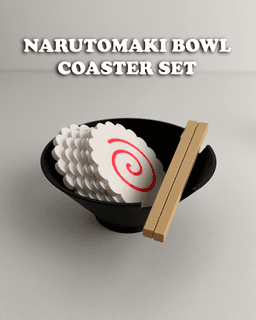 Narutomaki Bowl Coaster Set 3d model