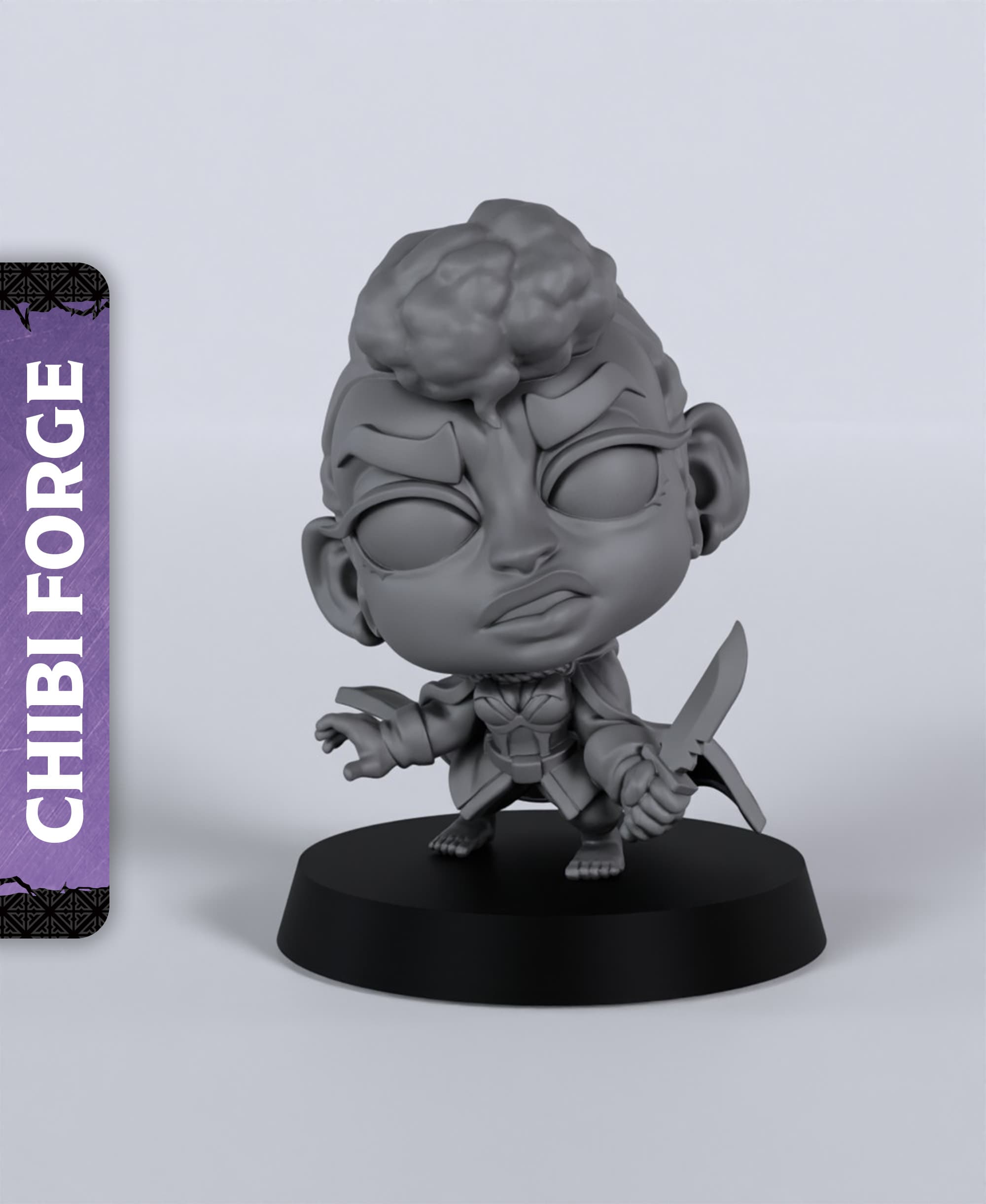 Chibi Female Halfling Rogue - With Free Dragon - 5e DnD Inspired for RPG and Wargamers 3d model