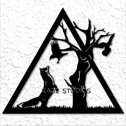 fox and crows wall art nature scenery 3d model