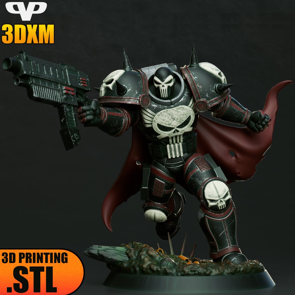 Armoured Punisher STL for 3D Printing ChibiSTL 3DXM 3d model